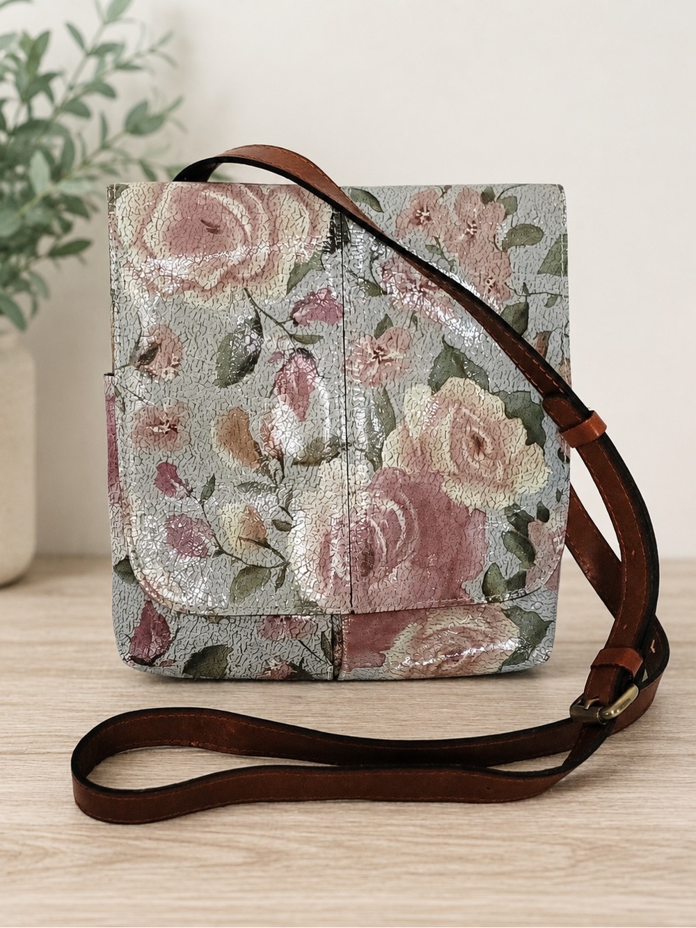 Patricia Nash Granada Crossbody - Crackled Rose Garden - Retired Pattern
